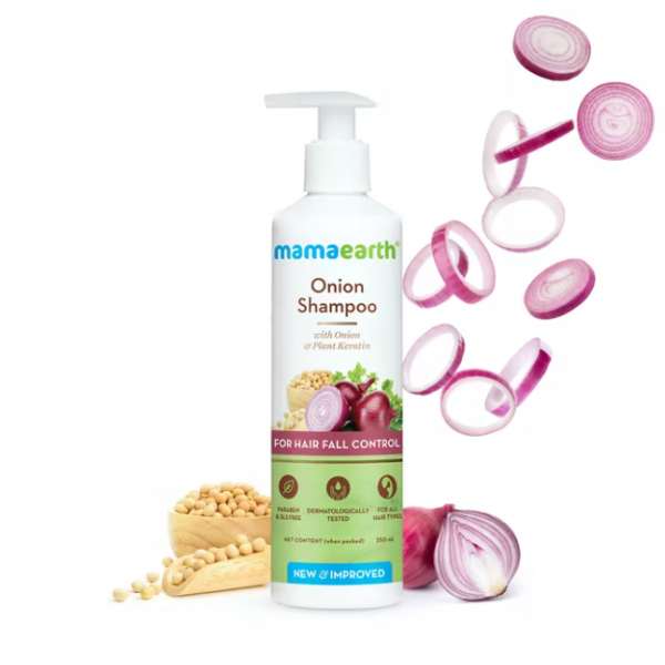 Mamaearth Onion Shampoo with Onion and Plant Keratin for Hair Fall Control 250ml