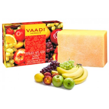 Vaadi Herbals Fruit Splash Soap With Extracts of Orange Peach Green Apple and Lemon (75 gms)
