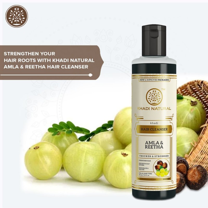 Khadi Natural Herbal Amla and Reetha Hair Cleanser 210ml 