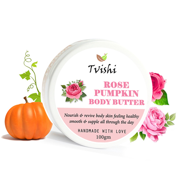 Tvishi Handmade Rose Pumpkin Body Butter Moisturizer (100gms)