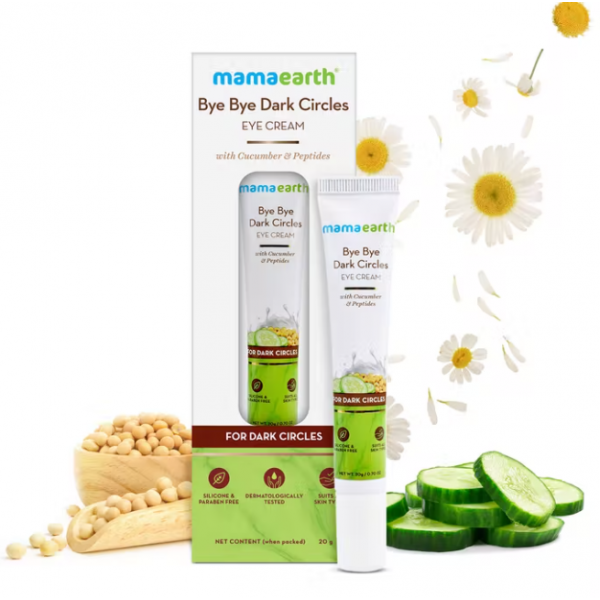 Mamaearth Bye Bye Dark Circles Eye Cream with Cucumber and Peptides for Dark Circles 20ml