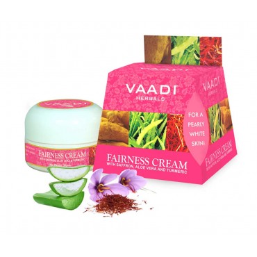 Vaadi Herbals Fairness Cream With Saffron Aloe Vera and Turmeric Extracts (30 gms)