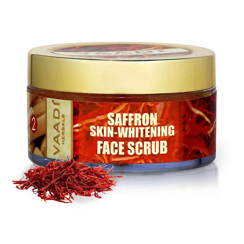 Vaadi Herbals Saffron Skin Whitening Face Scrub  With Walnut Scrub and Cinnamon Oil (50 gms)