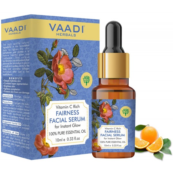 Vaadi Herbals Vitamin C Fairness Facial Serum - Brightens Skin, Lightens Complexion, Protects from Sun Damage (10 ml)