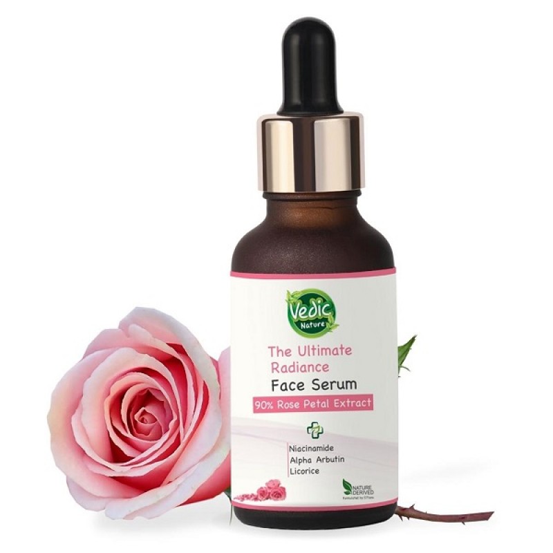 Vedic Nature The Ultimate Radiance Face Serum - 90% Rose Petal Extract (30ml)