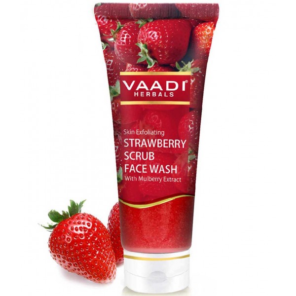 Vaadi Herbals Strawberry Scrub Face Wash With Mulberry Extract (60 ml)