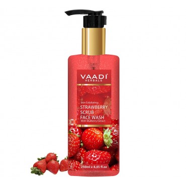 Vaadi Herbals Strawberry Scrub Face Wash With Mulberry Extract (250 ml)