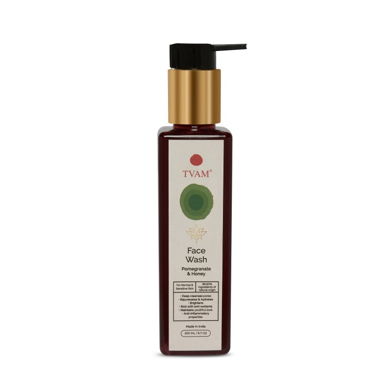 Tvam Face Wash - Pomegranate and Honey - Normal and Sensitive Skin 200ml