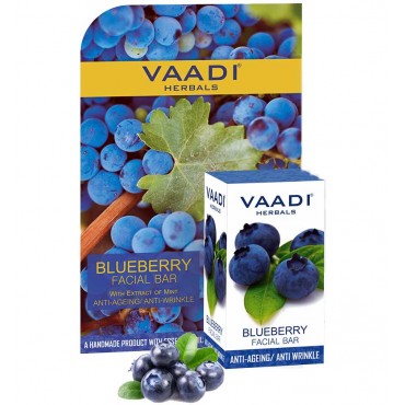 Vaadi Herbals Blueberry Facial Bar with Extract of Mint (25 gms)