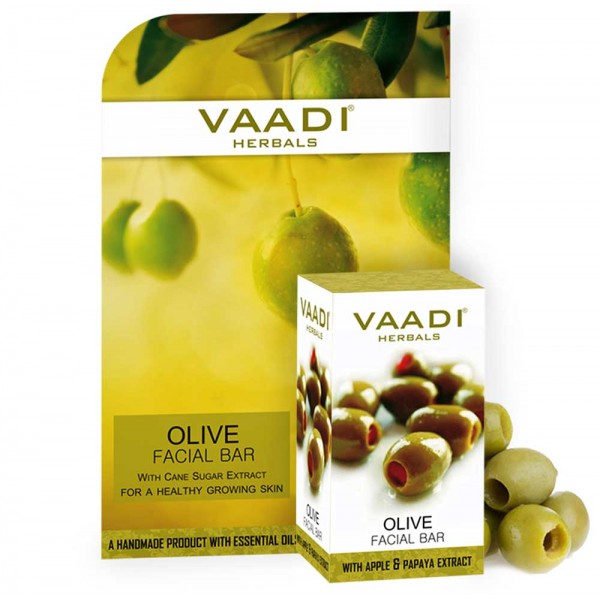 Vaadi Herbals Olive Facial Bar with Cane Sugar Extract (25 gms)