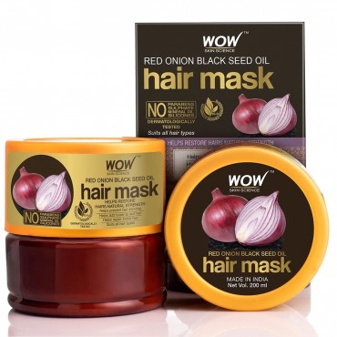 Wow Skin Science Onion Hair Mask With Red Onion Seed Oil Extract And Black Seed Oil 200ml