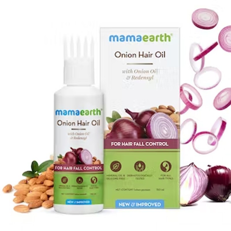 Mamaearth Onion Hair Oil for Hair Regrowth and Hair Fall Control with  Redensyl 100ml 