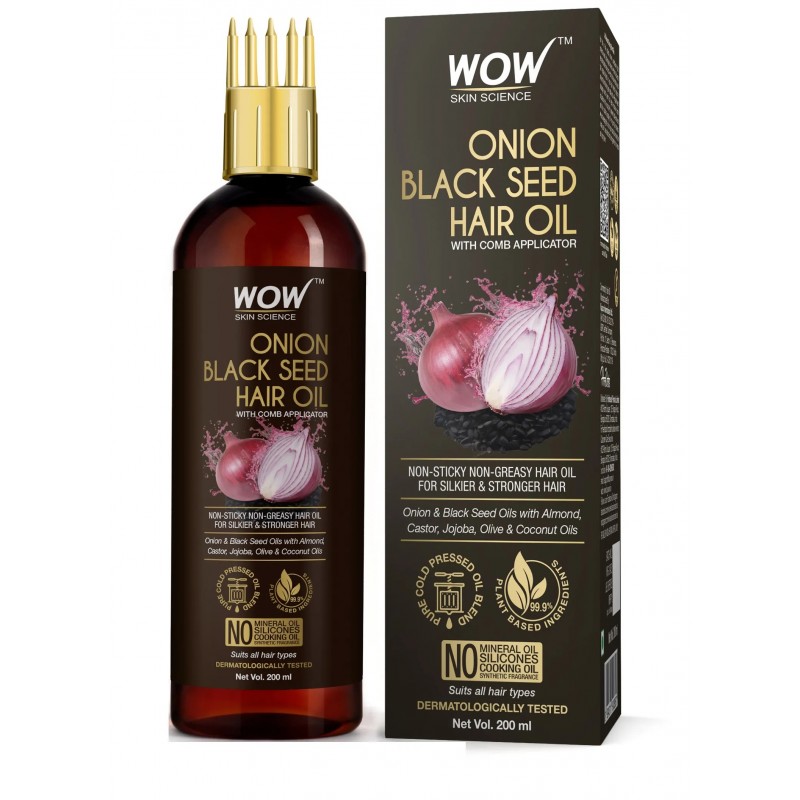 Wow Skin Science Onion Hair Oil With Black Seed Oil Extracts 200ml -  