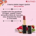 Routines Cream Matte Lipstick - Berry Mauve - 4.5 gm