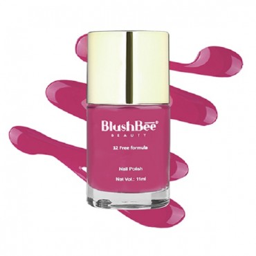 BlushBee 12 Free Nail Polish (Hi Shine, Quick Dry, Vegan) - Luni , Soft touch of mauve 11ml